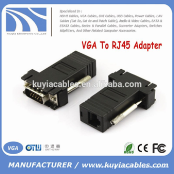 Alta qualidade VGA PARA RJ45 CAT5 CAT6 Adaptador Lan cabo Extensor Conector